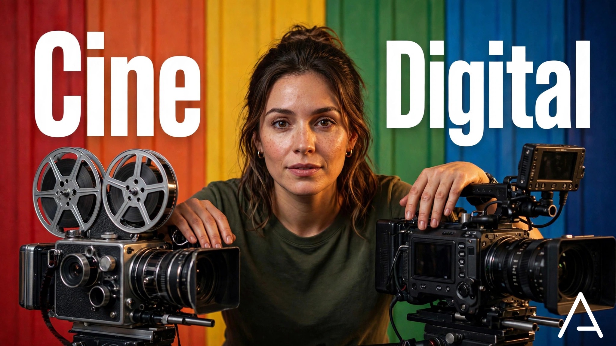 Técnica entre una cámara de cine clásica y una cámara digital moderna en Arttv Studios