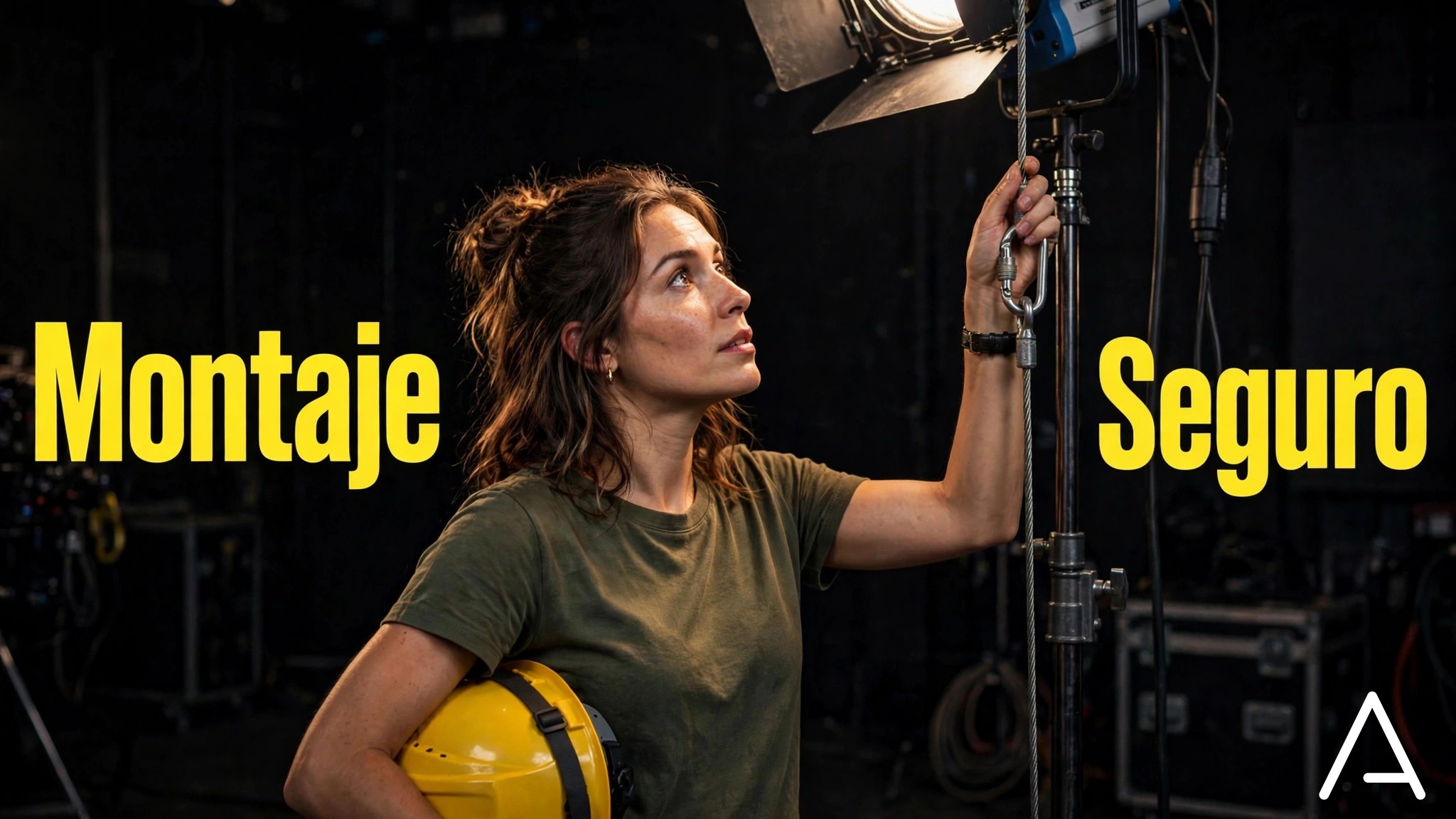 Técnica de grip con casco bajo el brazo asegurando el montaje en Arttv Studios